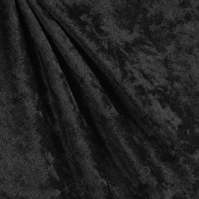 BLACK  VELVET POLYESTER  FABRIC 4 WAY STRETCH  46X60  INCHES - Image 1 of 2