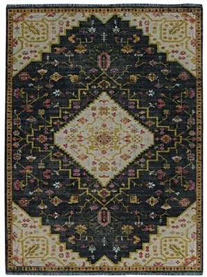 Linon Logan Gazia Polyester 2' X 3' Accent Rug in Black and Ivory - Image 1 of 4