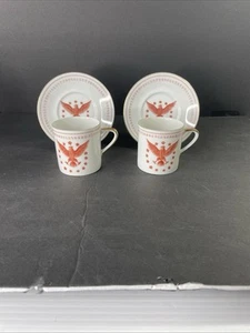 Ethan Allen American Patriotic Rust Gold Eagle & Stars Cup and Saucer Set 2 - Picture 1 of 7