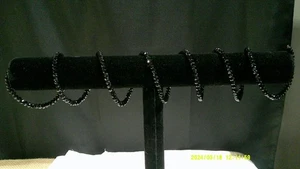 Black Beaded Wire Necklace / Bracelets - Picture 1 of 3