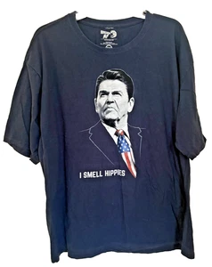 Camiseta Patriótica American AF Ronald Reagan I Smell Hippies Azul Para Hombre 3XL Divertida - Imagen 1 de 3