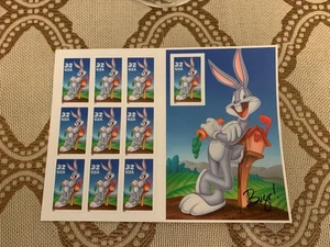 1996 Bugs Bunny Stamp Collection Card Sheet - Picture 1 of 2