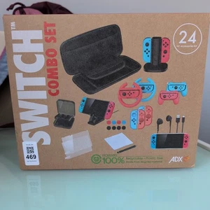 Nintendo Switch 24-In-1 Mega Bundle - Charging Stand Case Wheels & More - Picture 1 of 2