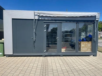 Verkaufscontainer mit Fensterfront Bürocontainer Verkaufsraum 6x3m Klimaanlage  - Bild 1 von 3