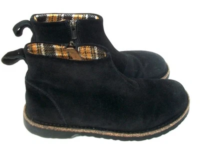 Birkenstock "Melrose" Black Suede  NEAR-NEW Comfort Ankle Boots 7M 37M $130 - Image 1 of 4
