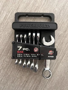 Powerbuilt 640203 7 Piece SAE Stubby Combination Wrench - Picture 1 of 2