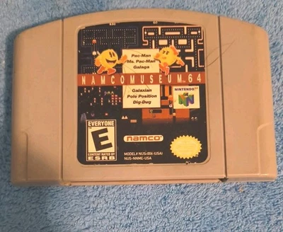 Namco Museum 64 Pac-Man Dig Dug Pole Position Galaxian Ms. Pac-Man N64 Tested - Image 1 of 3