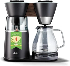 Melitta Vision 12-Cup Automatic Drip Coffee Machines, 1100W - Matte Black & Wood - Picture 1 of 8
