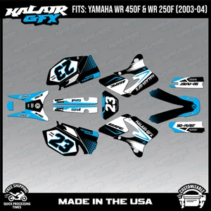 Graphics Kit for YAMAHA WR250F and WR450F (2003-2004) Evader - Cyan - Picture 1 of 4
