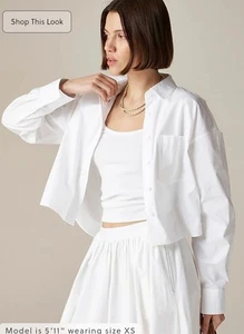 Neu mit Etikett J. Crew Étienne Cropped Button-up Shirt in Cotton Popeline Size Small CI530 - Bild 1 von 9