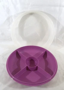 Tupperware Serving Center Vegetables Dip Taco Ice Cream Party Purple New - Picture 1 of 2