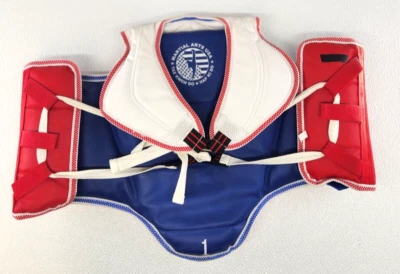 Taekwondo Solid Reversible Red/Blue Chest Protector/Guard Size 1 - Image 1 of 4