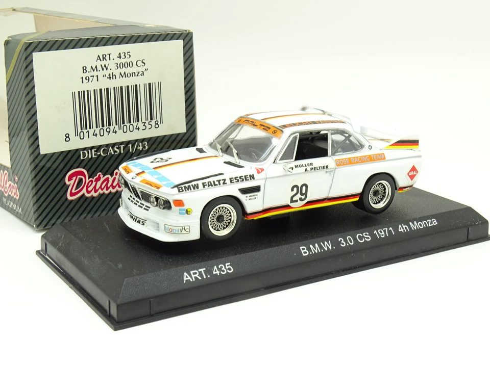 Dettagli Auto 1/43 - BMW 3.0 CS 4H MONZA 1971 - Muller Peltier - Immagine 1 di 1