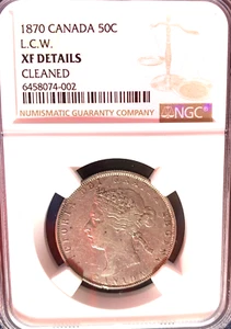 1870 Canada Fifty Cents, L.C.W., NGC XF Details, Rare Key Date, 10% OFF - Picture 1 of 4