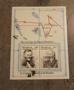 NIUAFO'OU 1991 ANNIVERSARY CAPTAIN EDWARDS OF THE PANDORA BLOCK SPECIMEN MNH - Picture 1 of 1