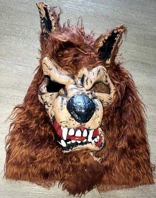 HALLOWEEN WEREWOLF MASK FURRY UGLY TEETH SCARY ONE SIZE - Image 1 of 2