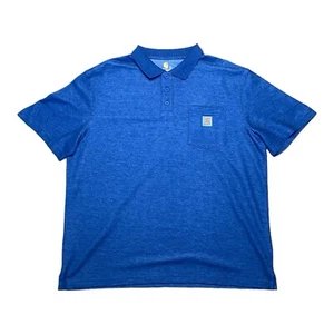 Carhartt Poloshirt Herren XL Blau Original Fit Brusttasche Top Gebrauchter Zustand - Bild 1 von 3