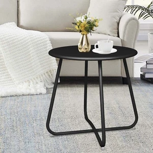 Outdoor Side Tables Small Round Metal End Table Portable Indoor for Patio Yard - Picture 1 of 70