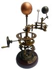 Brass Solar System Orrery With Wooden Base (Sun, Earth And Moon) - Fully Handmad