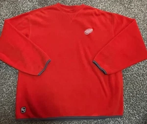 CCM Center Ice Detroit Red Wings Hockey fleece Crew Neck Red Large Perfect - Picture 1 of 3