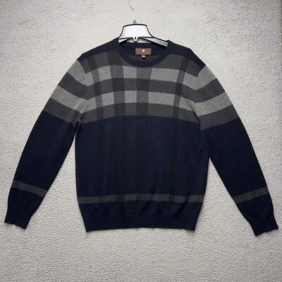 Toscano Sweater Mens Large Blue Gray Pullover Wool Blend Crew Neck Casual - Image 1 of 4