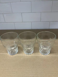 3 Vintage ANCHOR HOCKING Clear JUICE BEVERAGE GLASSES 8 OZ. Stackable. - Picture 1 of 4