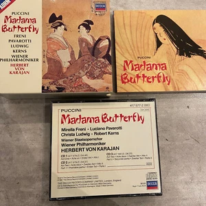PUCCINI: Madama Butterfly - Freni/Pavarotti -Karajan (3-CD Box Decca 417577/neu) - Picture 1 of 3