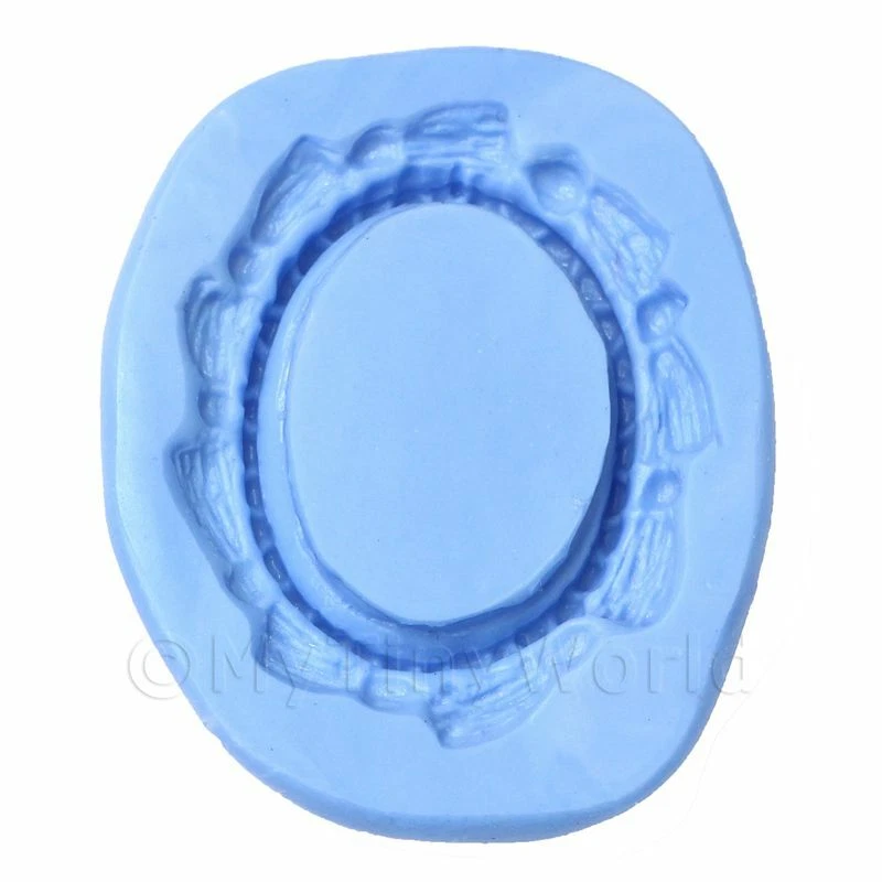 Dolls House Miniature Reusable Small Oval Frame Silicone Mould - Image 1 of 1