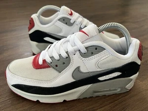 NIKE Air Max 90 Hombre Correr Gimnasio Entrenadores, Blanco/Gris/Rojo/Rojo - Talla 6 - Imagen 1 de 12