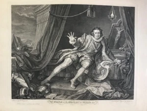 William Hogarth "Mr. Garrick in the Character of Richard the 3d".Shakespear.1746 - Bild 1 von 5