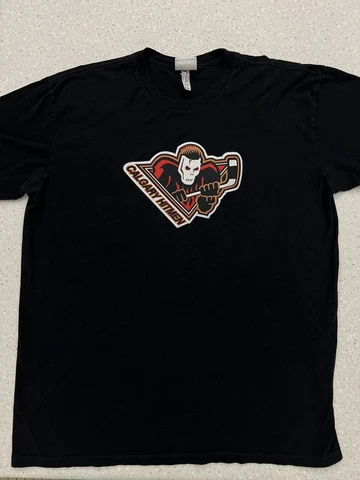 Used Calgary Hitmen T Shirt Hockey Men XL Black NHL Cover