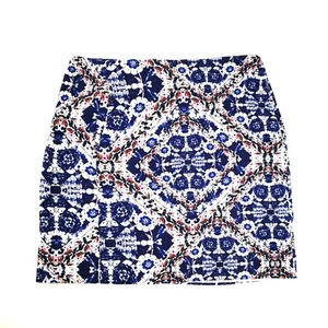 Joe Fresh Blue Floral 100% COTTON lined Mini Skirt Size XS 0 Zip closure pockets - Picture 1 of 7