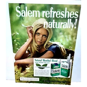Vintage 1973 Salem Cigarettes Sexy Woman Print Ad Original 1970s - Picture 1 of 1