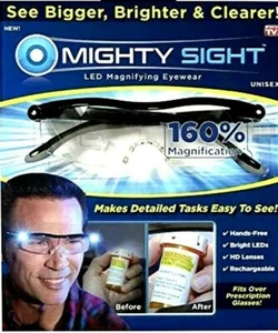 Mighty Sight Reading Magnifying Glass with rechargeable LED lights from USA - Picture 1 of 2