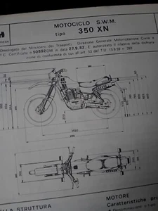 Moto SWM 350 XN ENDURO SCHEDA Omologazione ORIGINALE 1982 ASI FMI - Bild 1 von 5