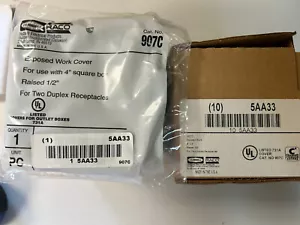 "CUBIERTA DE RECEPTÁCULO DÚPLEX HUBBELL RACO 907C 4"" CAJA CUADRADA 1/2" - Imagen 1 de 2