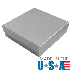 Silber Baumwolle gefüllte Geschenkboxen Schmuck Pappschachtel Menge 12 ~ 25 ~ 50 ~ 100 ~ 500 - Bild 1 von 32
