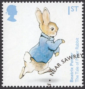 Beatrix Potter The Tale of Peter Rabbit illustrated on 2016 fine used GB stamp - Picture 1 of 1