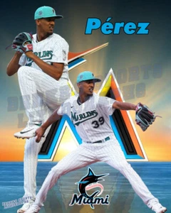 Miami Marlins Lithograph print of Eury Pérez 2023 - Picture 1 of 1