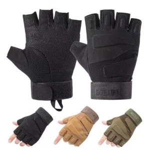 Tactical Fingerless Gloves Military Combat Shooting Half Finger Gloves for Mens - Picture 1 of 22