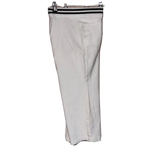 Girls SO Sz Medium 10/12 Capris Leggings/Pants White Black Stripe - Picture 1 of 5