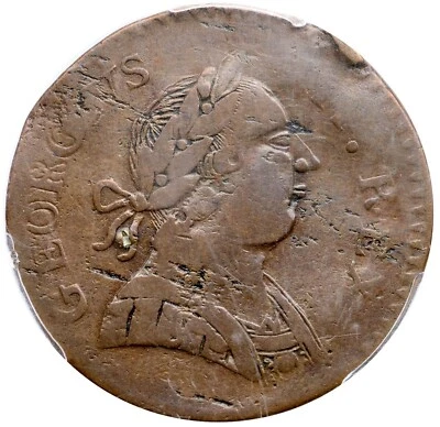 1788 13-88CT R-4 PCGS VF Details Machins Mills Colonial Copper Coin - Image 1 of 3