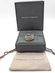 David Yurman .925 Sterling Silver & 14K Gold Crossover Ring Size 9US with Box - Picture 1 of 23