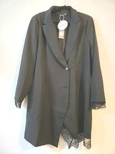 Black Lace Insert Blazer Dress Size US 18 UK22 From boohoo. - Picture 1 of 12