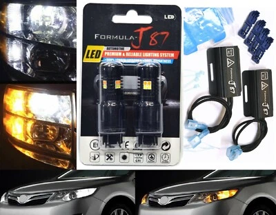 Luz LED Switchback 3030 Blanco Ámbar 3157 Bombillas Resistencias Señal de giro frontal B Foto 1 de 4