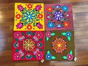 Hand Embroidered Alpaca Wool Pillow Case Covers Sofa Pillow - Picture 1 of 13