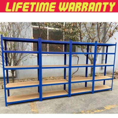 Garage Racking 5 Tier Shelving Unit Boltless Ajustable Metal Shelf Shed Storage - Image 1 of 4