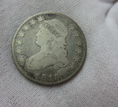 Cuarto de busto 1819 (pequeño 9) (set break) (estado fresco) Foto 1 de 4