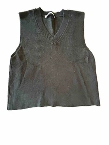 ZARA Women's Black Knitted Sweater Vest Sleeveless Size Medium - Picture 1 of 12