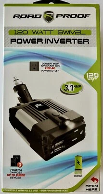 Inversor de alimentación a prueba de carretera 120 vatios tira coche 3,1 amp alimentación hasta 3 dispositivos NUEVO Foto 1 de 4
